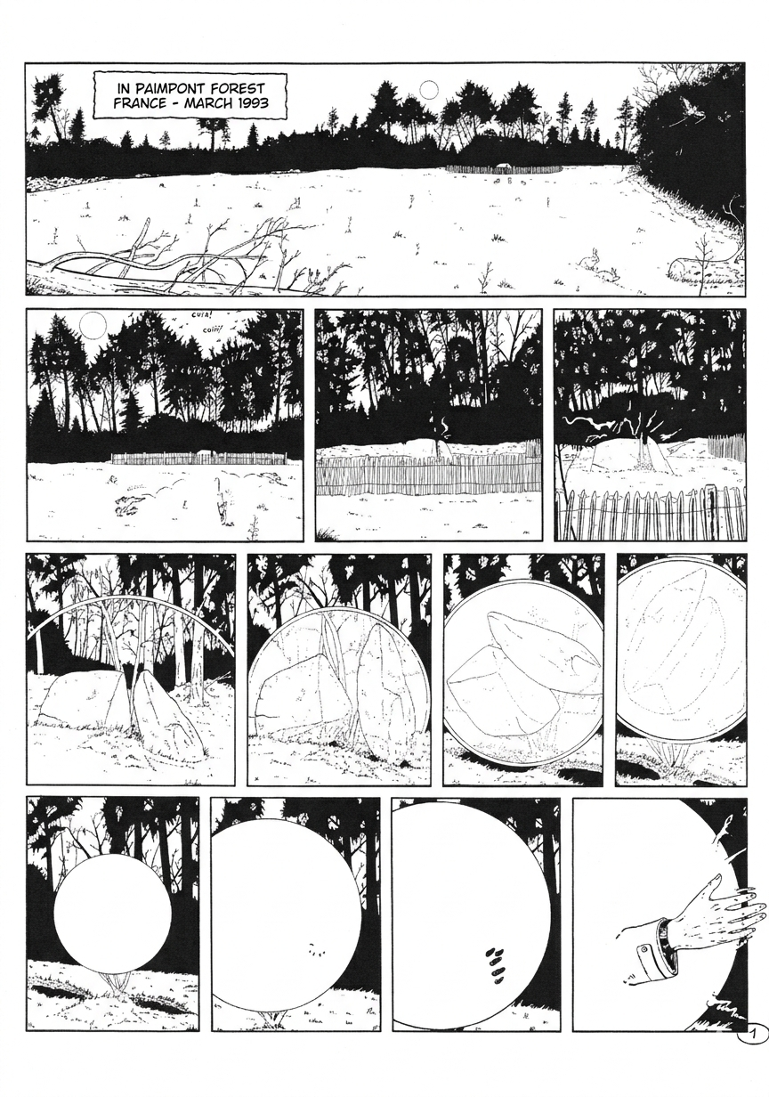 In the forest of Painpont France at night in an uncultivated field there is a set of two large stones suddenly the set is surrounded by a halo of light the set of stones begins to emerge from the ground about a metre high the set begins to spin to end in a large luminous ball on this night of full moon without warning from the ball of electrified fire arises a human hand.
